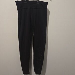 Calvin Klein Performance Leggings Spell Out Black Stretch Womens Medium